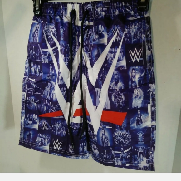 Boy's Sz S Multicolored 3D Graphic Swimtrunks Featuring Smackdown WWE SuperStars - Picture 2 of 12